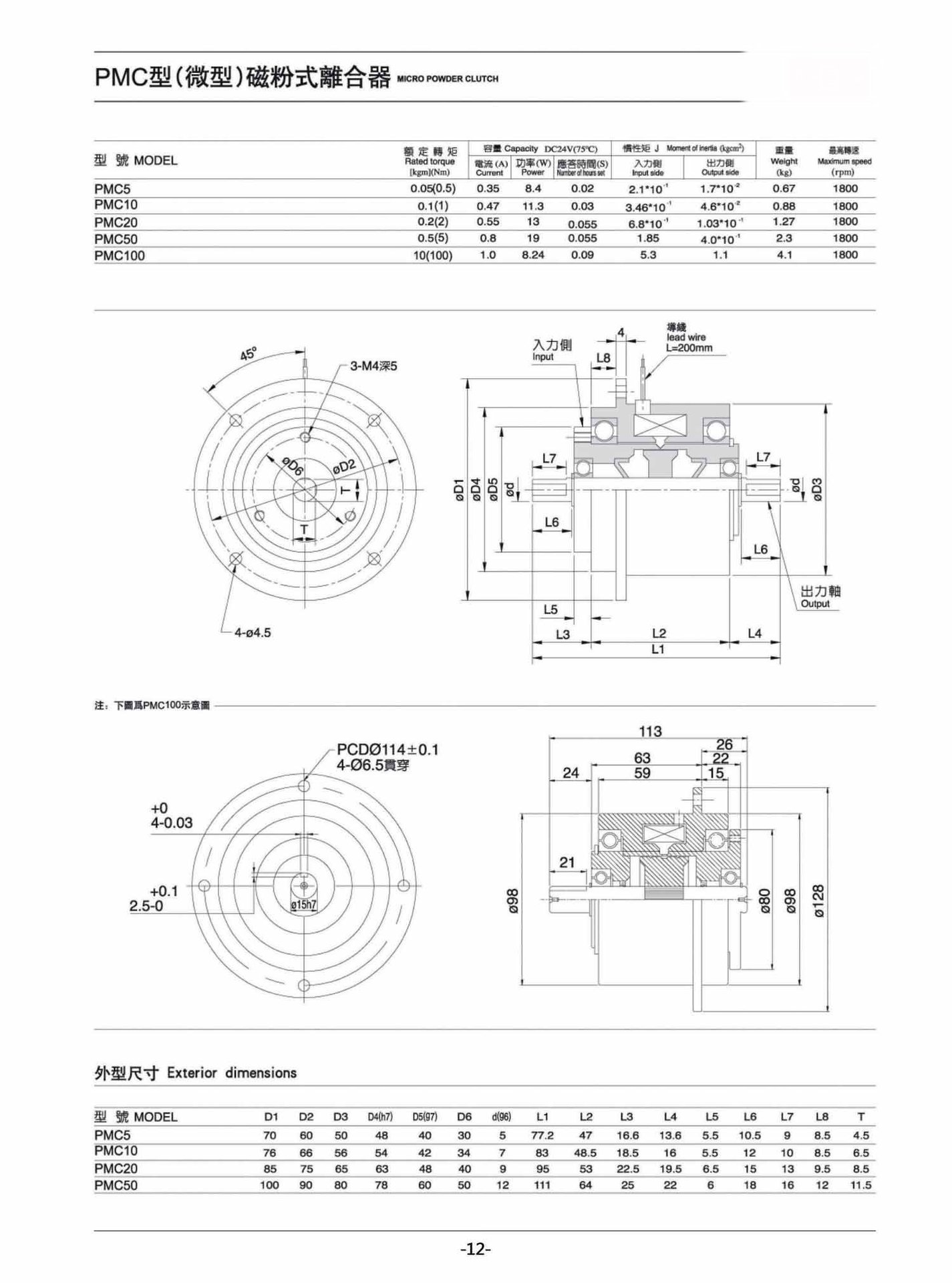 微型磁粉離合器